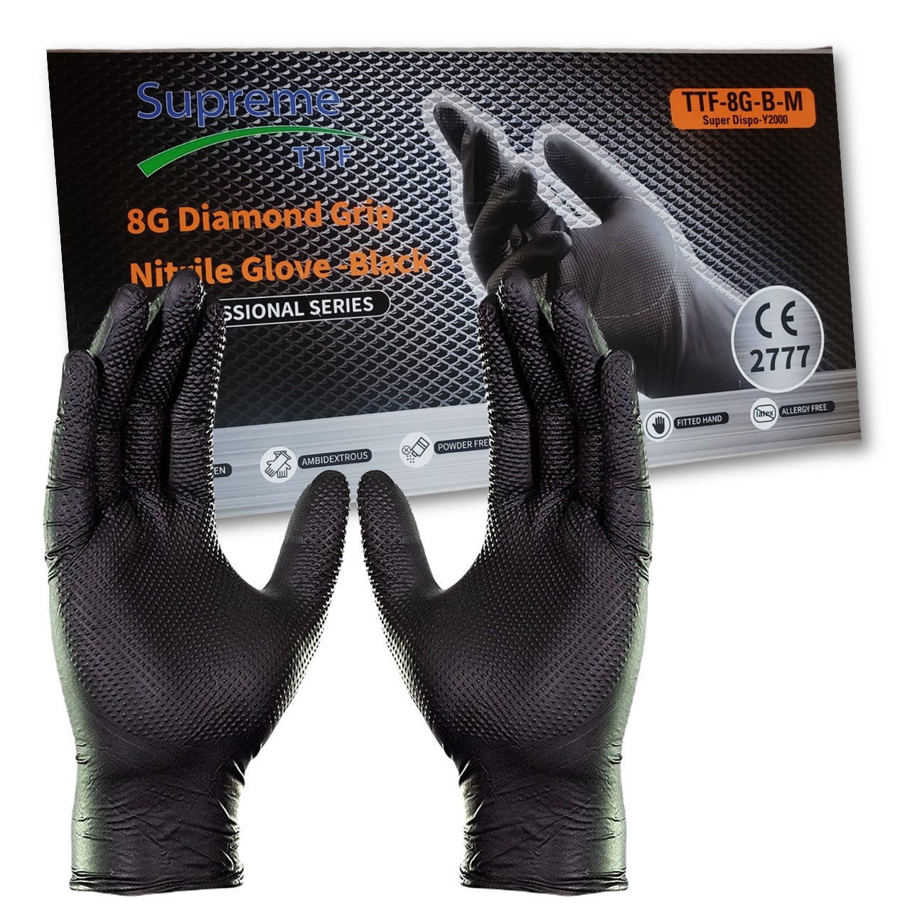 Black Diamond Grip Gloves - Pack of 50